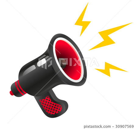 black retro megaphone. 30907569