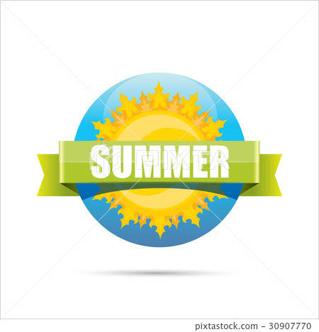 vector summer label. summer icon with sun. vector summer label. summer icon with sun. 30907770