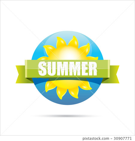 vector summer label. summer icon with sun. vector summer label. summer icon with sun. 30907771
