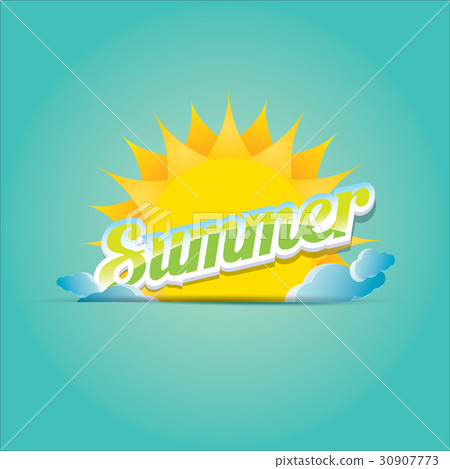 vector summer label. summer icon with sun. vector summer label. summer icon with sun. 30907773