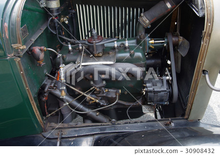 Engine room classic car 30908432