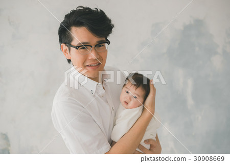 baby, infant, ikumen (man who enjoys child rearing) 30908669