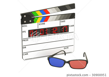 3D cinema concept, 3D glasses and digital movie 30908951