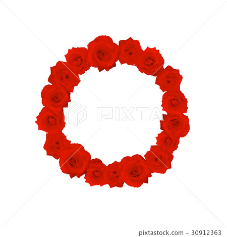The letter O, in the Alphabet bloom red roses - Stock Illustration ...