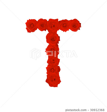 The letter T, in the Alphabet bloom red roses The letter T, in the Alphabet bloom red roses 30912368