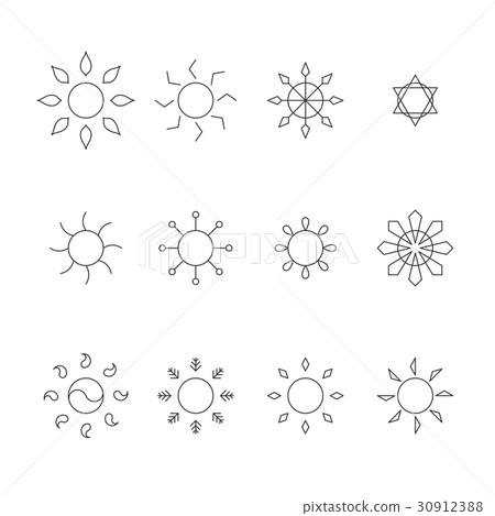 Sun icons outline stroke set design illustration Sun icons outline stroke set design illustration 30912388
