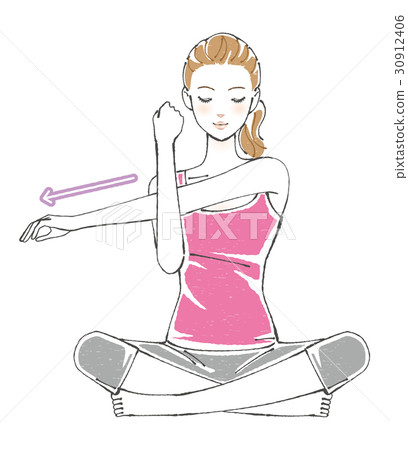 Shoulder arm with stretch arrow - Stock Illustration [30912406] - PIXTA