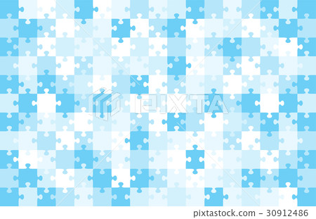 Jigsaw puzzle blue color illustration pattern - Stock Illustration ...