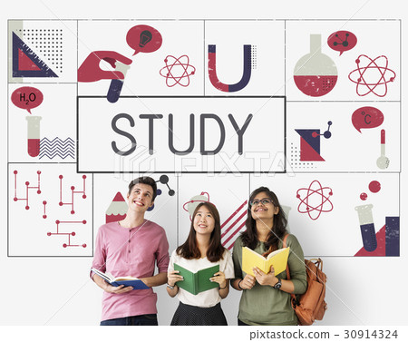 Group of students study biochemistry scietific research Group of students study biochemistry scietific research 30914324