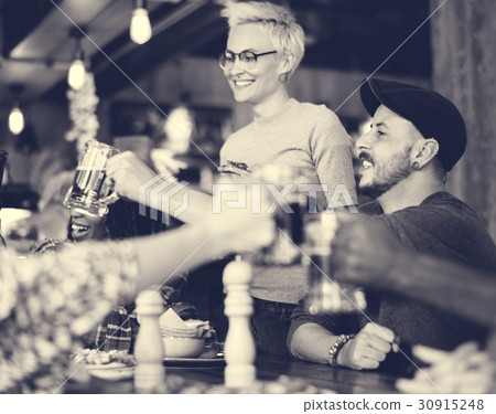 People Enjoy Food Drinks Party Restaurant People Enjoy Food Drinks Party Restaurant 30915248