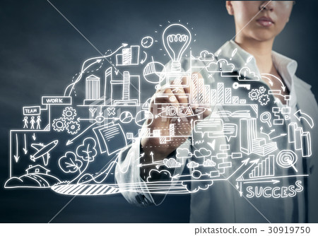 Woman sketching business ideas Woman sketching business ideas 30919750