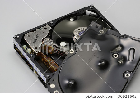 Destroyed hard disk drive Destroyed hard disk drive 30921602