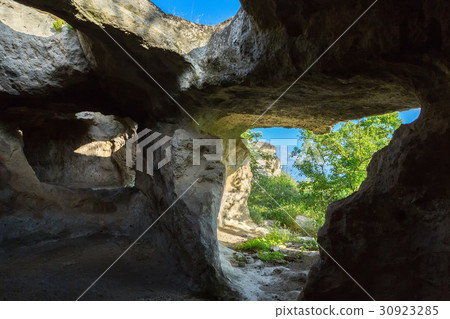 Historical ruins of housing in Cave city Bakla in 30923285