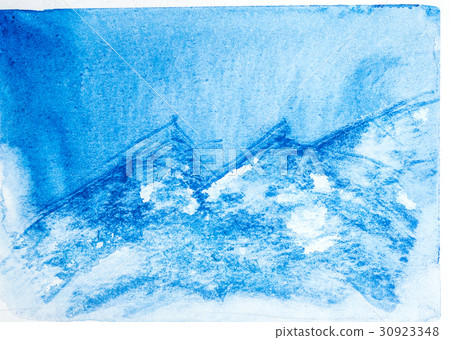 Abstract mountain landscape with watercolor paint 30923348