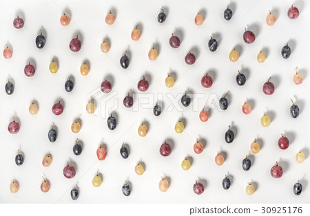 flat lay trendy pattern different grape berries 30925176