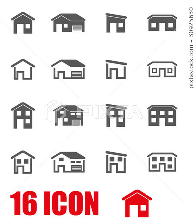 Vector grey house icon set 30925630