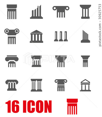 Vector grey column icon set 30925753
