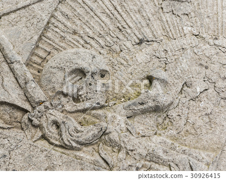Skull on Gravestone 30926415