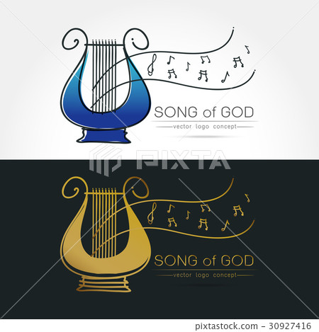 stylized image of lyre logo stylized image of lyre logo 30927416