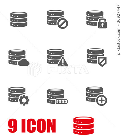 Vector grey database icon set Vector grey database icon set 30927447