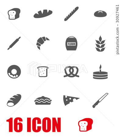 Vector grey bakery icon set - Stock Illustration [30927461] - PIXTA