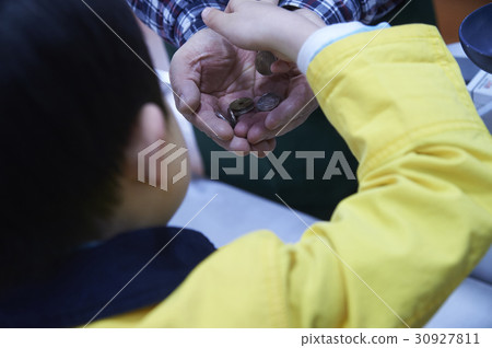 A boy making an impatient payment A boy making an impatient payment 30927811