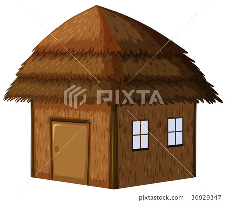 Wooden hut on white background 30929347