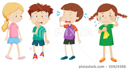 Girls and boys crying with tears 30929366
