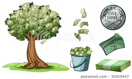 Money grows on tree and different types of money Money grows on tree and different types of money 30929447
