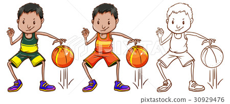 Doodle character for basketball player 30929476