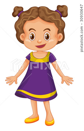 Cute girl in purple dress 30930647