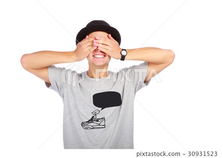 Guy in a hat with closed eyes 30931523