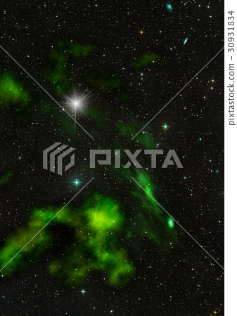 Star field in space and a nebulae. 3D rendering 30931834