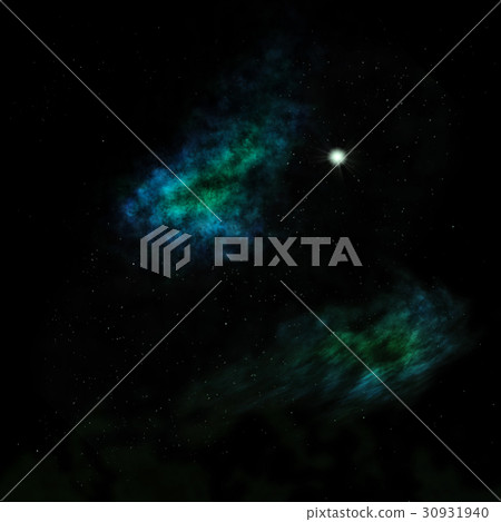 Star field in space and a nebulae. 3D rendering Star field in space and a nebulae. 3D rendering 30931940