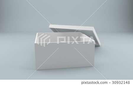 Blank white box isolated on white. 3d rendering. Blank white box isolated on white. 3d rendering. 30932148