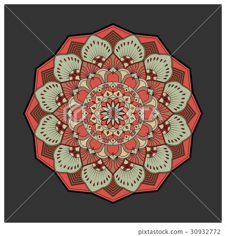 Vintage colorful Mandala with floral ornament Vintage colorful Mandala with floral ornament 30932772