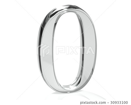 3D Set Silver Number on white background 3D Set Silver Number on white background 30933100