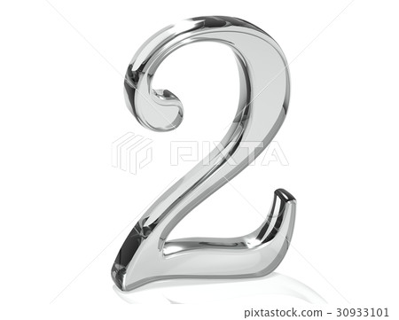 3D Set Silver Number on white background 3D Set Silver Number on white background 30933101