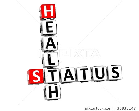 3D Crossword Health Status on white background 3D Crossword Health Status on white background 30933148