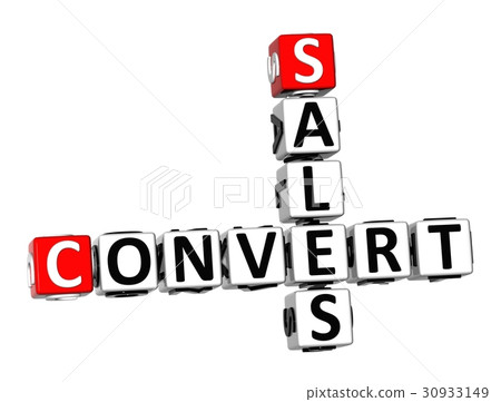 3D Crossword Convert Sales on white background 30933149