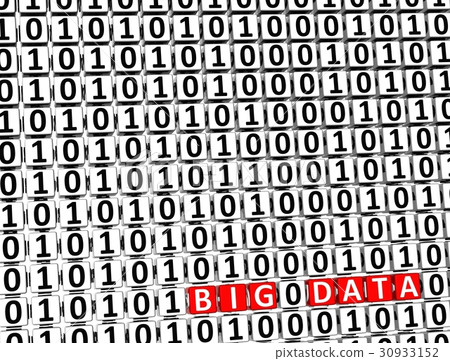 3D Word Big Data inside zero one blocks 30933152