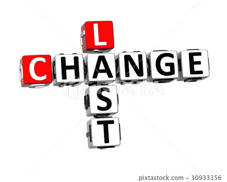 3D Crossword Last Change on white background 3D Crossword Last Change on white background 30933156