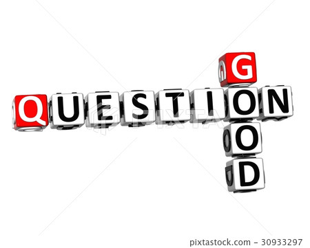 3D Crossword Good Question on white background 3D Crossword Good Question on white background 30933297