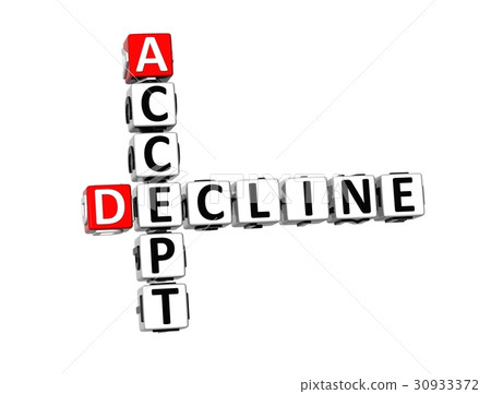 3D Crossword Accept Decline on white background 30933372