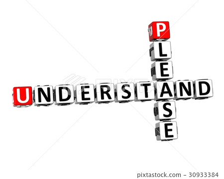 3D Crossword Please Understand on white background 30933384