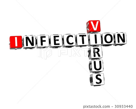 3D Crossword Virus Infection on white background 30933440