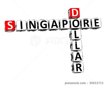 3D Crossword Singapore Dollar on white background 30933713