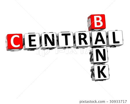 3D Crossword Central Bank on white background 3D Crossword Central Bank on white background 30933717