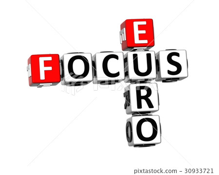 3D Crossword Focus Euro on white background 3D Crossword Focus Euro on white background 30933721