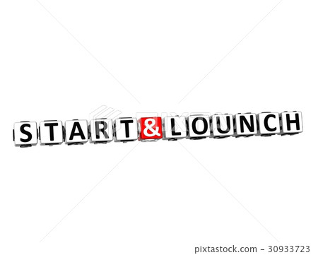 3D Word Start and Lounch on white background 30933723
